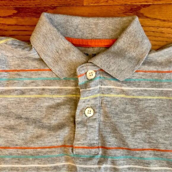 GAP KIDS Striped Polo Shirt Cotton Gray Multi Stripes Toddler Boy’s Size 4-5 - Picture 2 of 7
